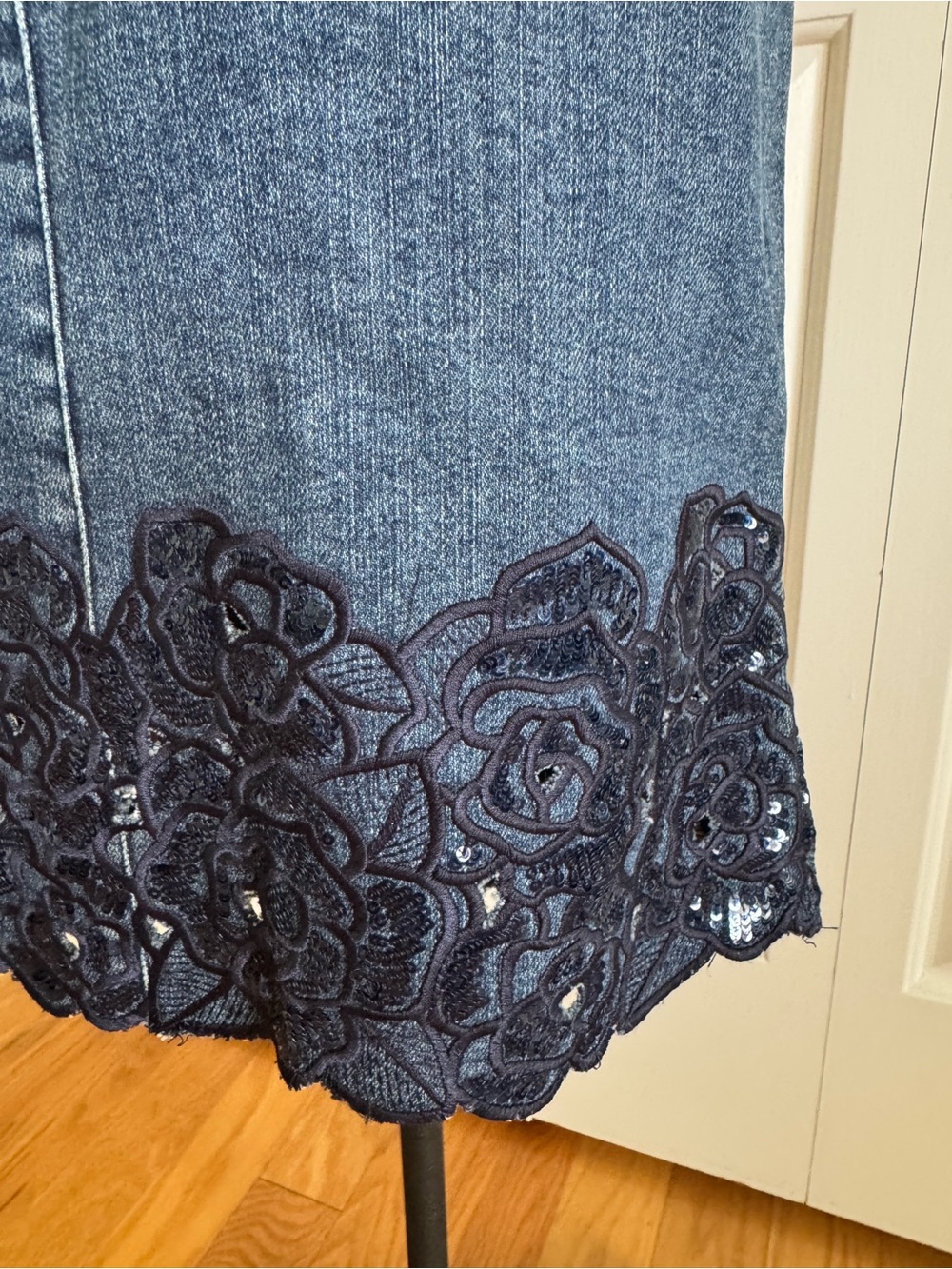 VDP Collection Denim Skirt/Knit Cardigan Set 6/42 ITALY - Picture 6 of 16